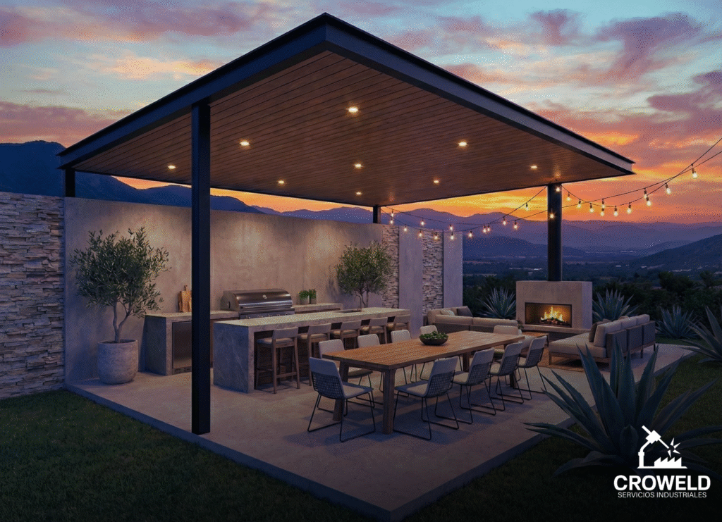 RENDER - PÉRGOLA DECK SINTETICO